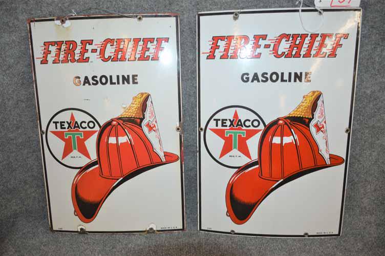 (2) PORC. TEXACO PUMP SIGNS (1 of 10)