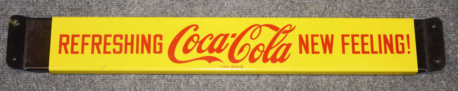 COCA-COLA DOOR PUSH: COCA-COLA TIN DOOR PUSH; "REFRESHING COCA-COLA NEW FEELING