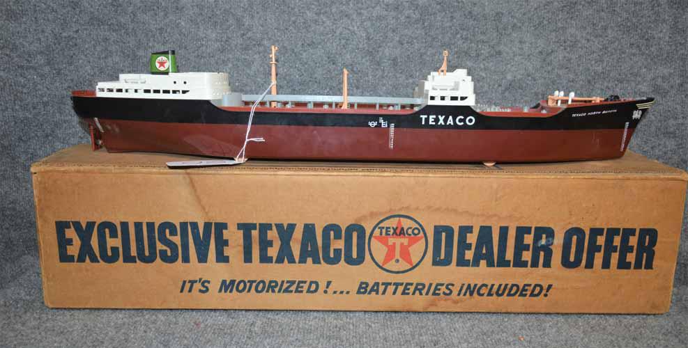 TEXACO TANKER: TEXACO TOY TANKER SHIP IN ORIGINAL CARDBOARD BOX