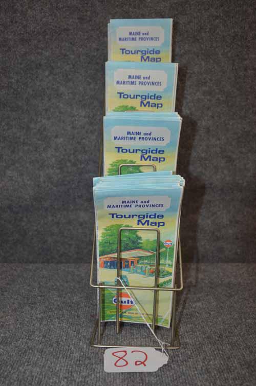 MAP DISPLAY STAND: MAP DISPLAY STAND W/ 60 GULF TOURGIDE MAPS OF MAINE AND MARITIME PROVINCES