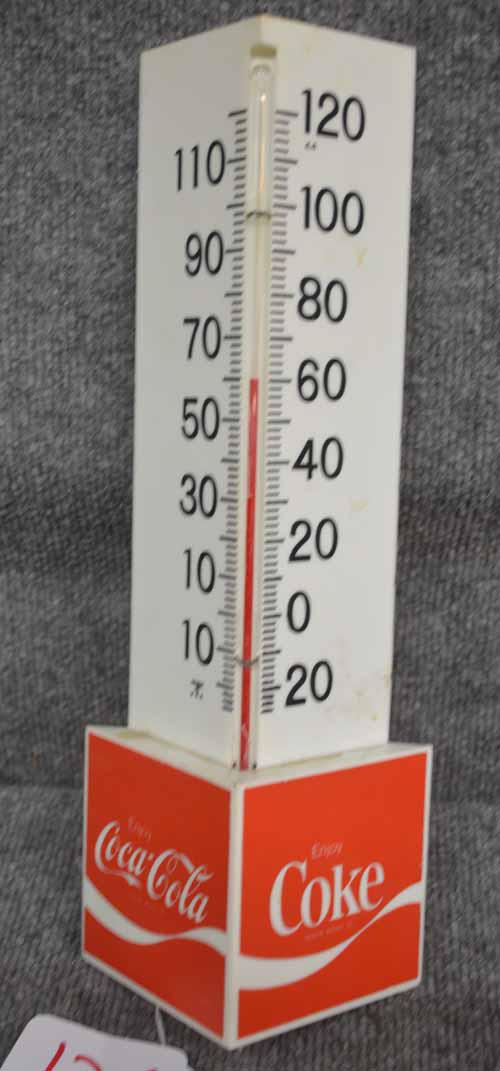 COCA-COLA THERMOMETER: PLASTIC "ENJOY COCA-COLA" THERMOMETER, MADE IN USA