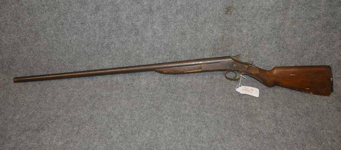 AMERICAN SHOTGUN: AMERICAN GUN COMPANY 12 GAUGE VICTOR EJECTOR - SINGLE SHOT SHOTUN - SER # 300895 HAS 32" BARREL, CHIPS AND CHUNKS MISSING FROM STOCKS