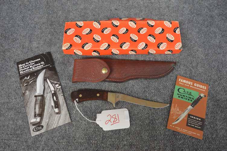 CASE XX KNIFE: CASE XX FIXED BLADE CHOCTAW MODEL R803 KNIFE - 10 1/4" LONG WITH LEATHER SHEATH - NEW AND UNUSED CONDITION
