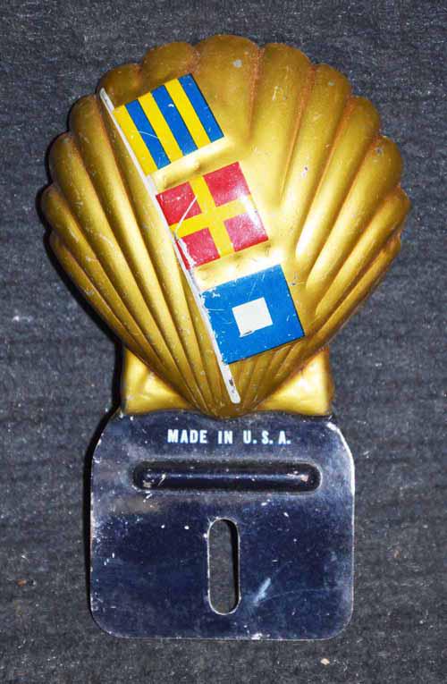 SHELL LICENSE PLATE BADGE (1 of 5)