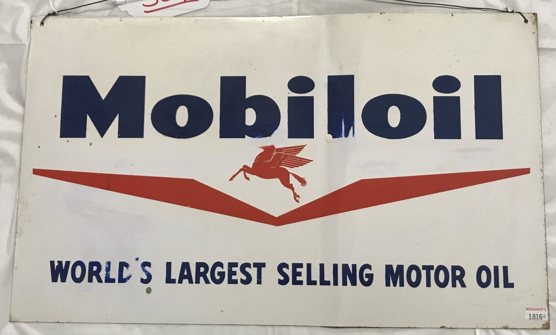 MOBILOIL TIN SIGN W/ PEGASUS (1 of 4)