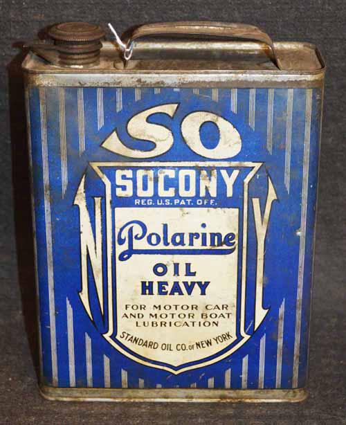 SOCONY POLARINE OIL 1/2 GALLON CAN (1 of 6)