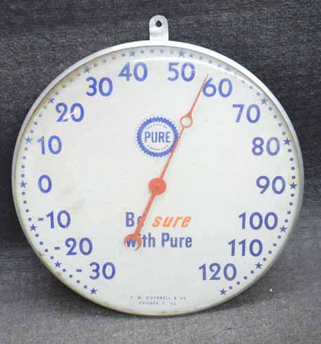 PURE MOTOR OIL ALUM & GLASS THERMOMETER (1 of 3)