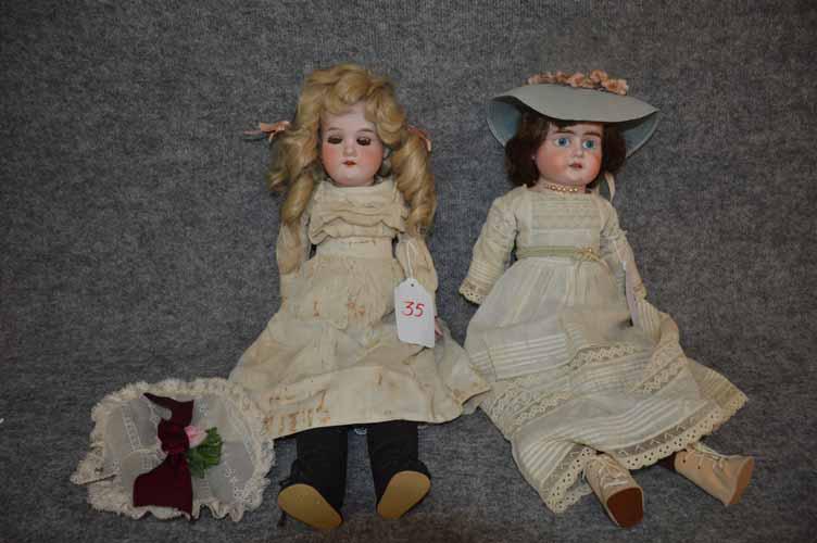 (2) GERMAN BISQUE SHOULDERHEAD DOLLS (1 of 4)