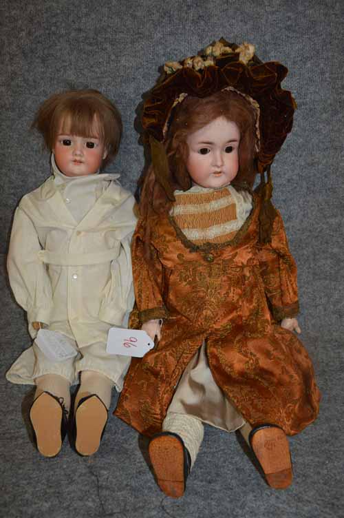 (2) ANTIQUE BISQUE HEAD DOLLS (1 of 2)