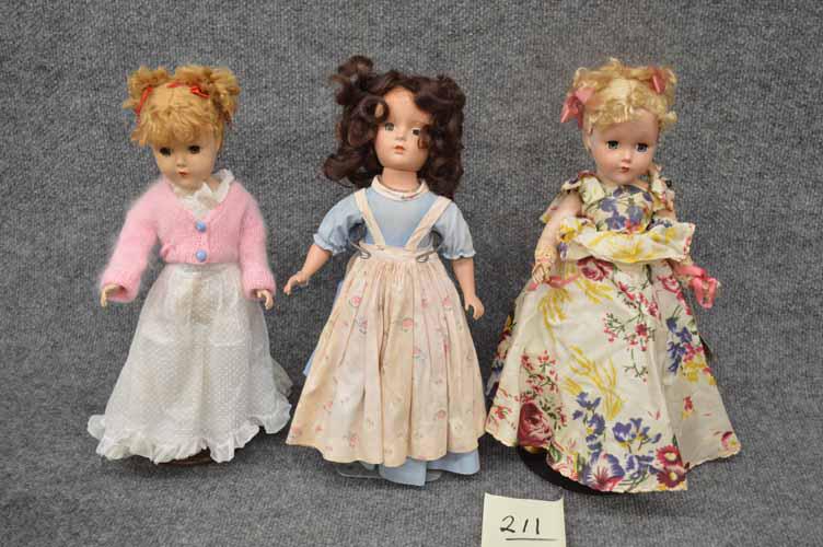 GROUP OF (3) HARD PLASTIC DOLLS (1 of 3)