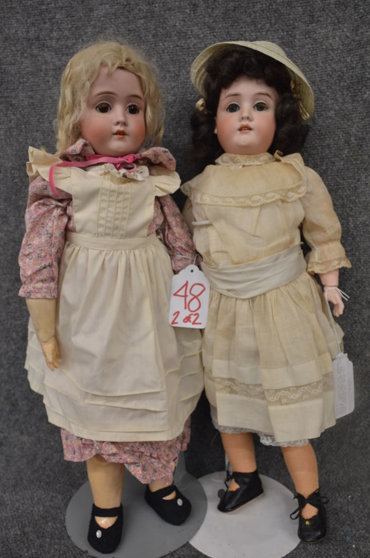 (2) GERMAN BISQUE HEAD DOLLS (1 of 2)