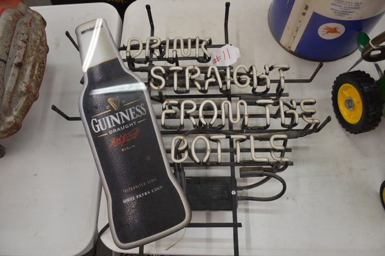 GUINNESS NEON SIGN: GUINNESS NEON DRINK STRAIGHT FROM THE BOTTLE NEON SIGN