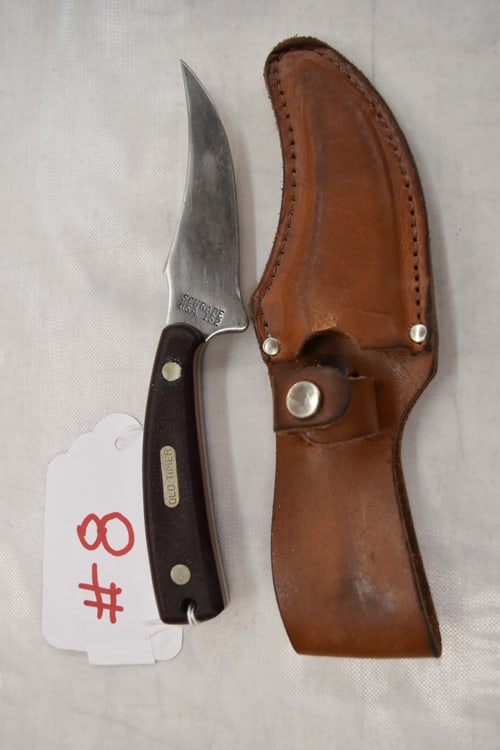 SCHRADE OLD TIME FIXED BLADE SHEATH KNIFE: SCHRADE OLD TIME FIXED BLADE SHEATH KNIFE, WITH ORIGINAL LEATHER SHEATH #152