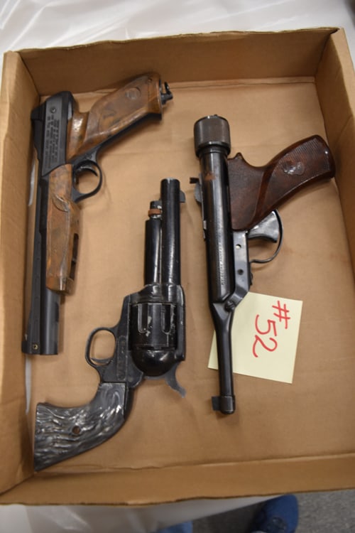 GRPING OF PELLET PISTOLS: GRPING OF PELLET PISTOLS TO INC: HY SCORE, POWERLINE DAISY, ETC.