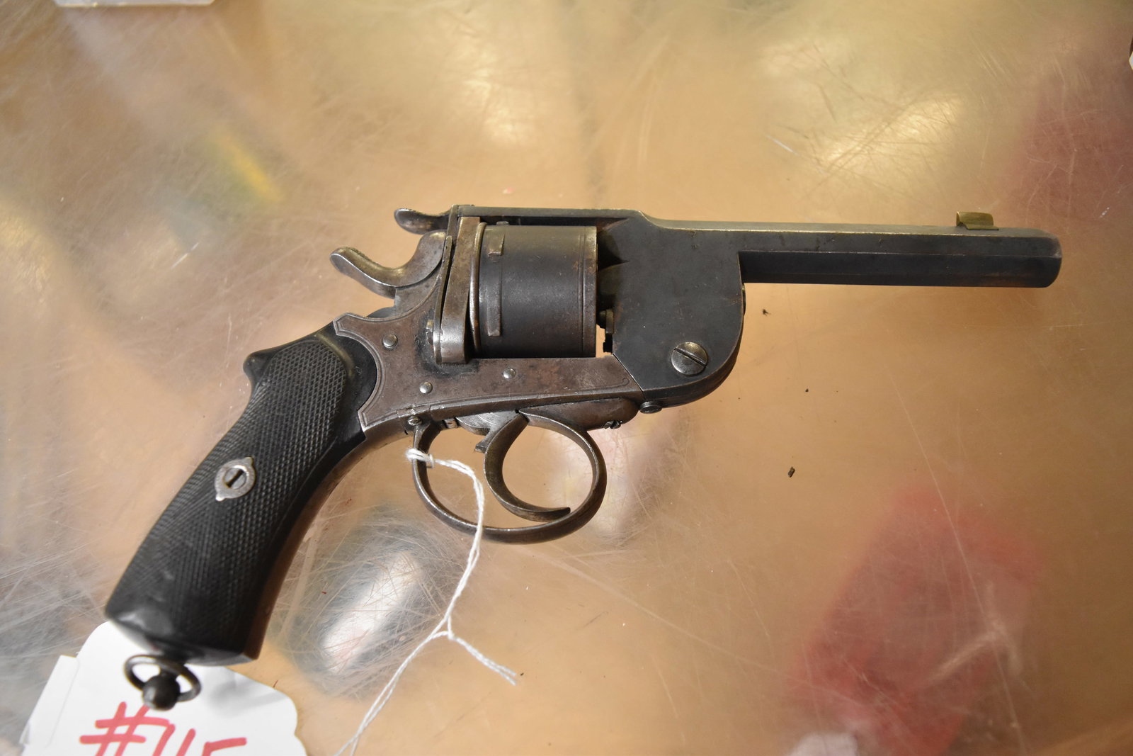 ANTIQUE DOUBLE ACTION FRENCH REVOLVER: ANTIQUE DOUBLE ACTION FRENCH REVOLVER CIRCA 1860'S