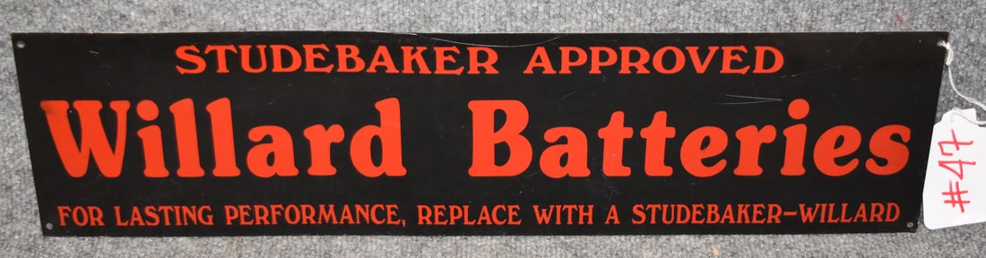 STUDEBAKER "WILLARD BATTERIES"  SIGN (1 of 2)