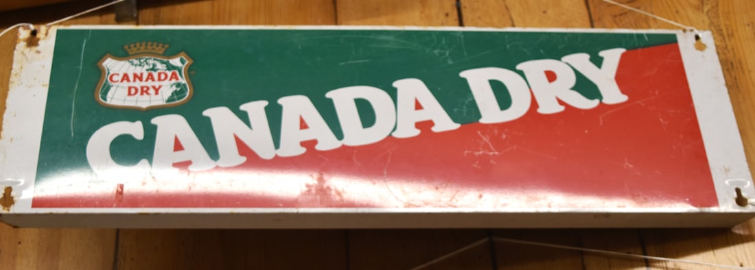 CANADA DRY SODA COOLER SIGN: CANADA DRY SODA COOLER SIGN 30" X 10" X 3/4"