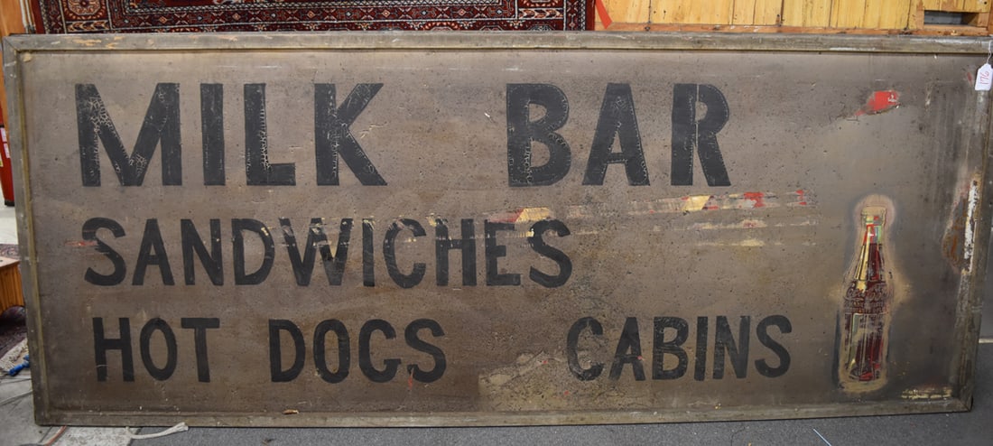 LARGE ANTIQUE COCA COLA TIN SIGN (1 of 2)