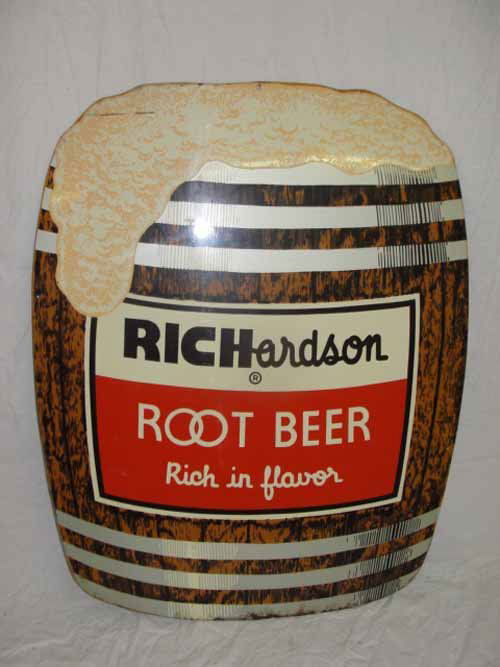 Richardson Root Beer Tin Sign: Richardson Root Beer Tin Sign 21" W x 26" H