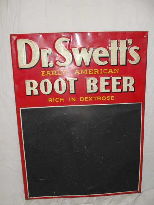 123 dr swett s tin root beer menu sign