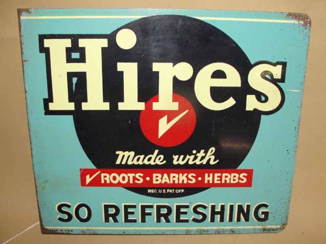 Hires Root Beer Flange Sign: Hires Root Beer Flange Sign 14"L x 12"H