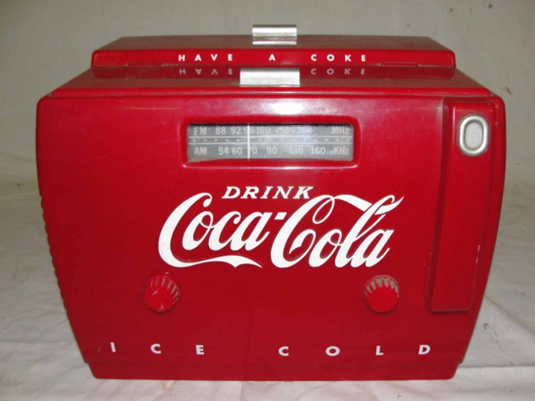 Coca Cola Cooler Radio: Coca Cola Cooler Radio - 12"Wx10"Hx9"D