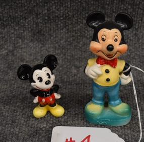 (2) MICKEY MOUSE PORCELAIN FIGURINES