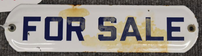 SMALL PORCELAIN "FOR SALE" SIGN