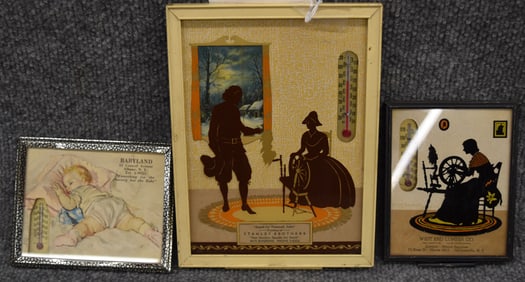 GROUPING OF (3) ADVERTISING THERMOMETERS