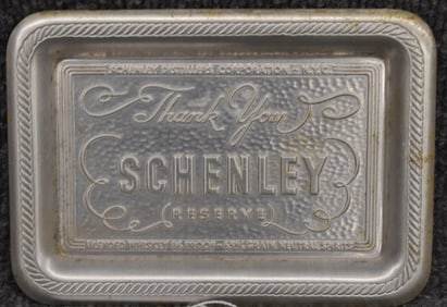 SCHENLEY WHISKEY TIN TIP TRAY