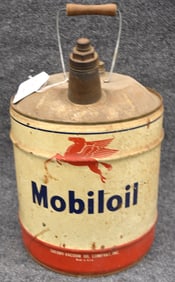 MOBILOIL 5 GAL OIL CAN W/LID