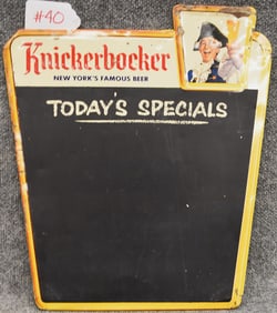 1955 KNICKERBOCKER BEER MENU SIGN