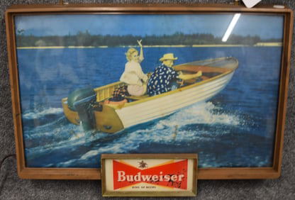 BUDWEISER LIGHT UP FISHING SIGN