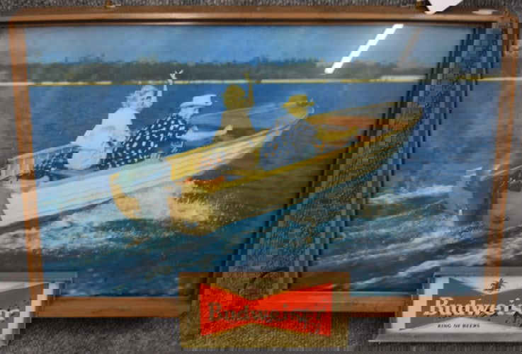 BUDWEISER LIGHT UP FISHING SIGN (1 of 4)