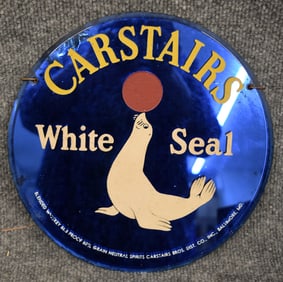 CAR STAIRS WHITE SEAL GLASS SIGN