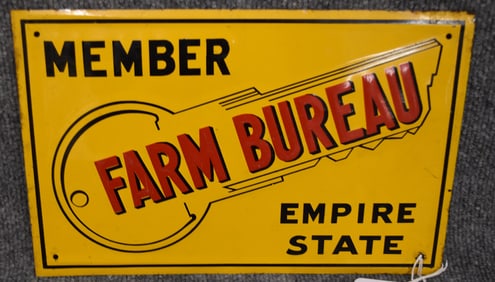 EMPIRE STATE FARM BUREAU TIN SIGN