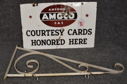 AMOCO GAS "COURTESY CARDS HONORED HERE" SIGN