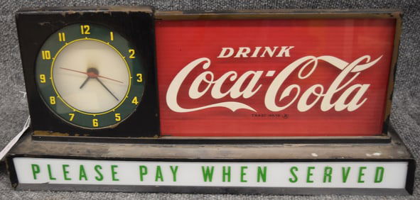 COCA-COLA  CLOCK SIGN