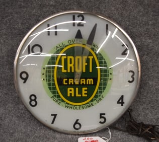 CROFT CREAM ALE LIGHT UP CLOCK