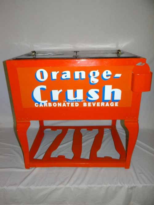 Orange Crush Cooler - please check condition change: Orange Crush Cooler with Cap Holder - 31"W x 22"D x 31"H