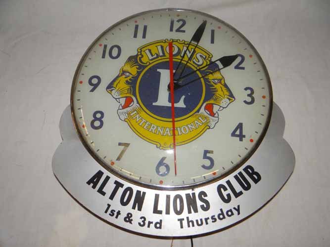 Lions Club Clock: Lions Club Light Up Clock - 17" x 17"