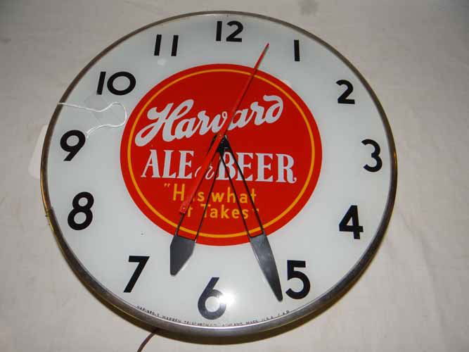 Harvard Ale or Beer Clock: Harvard Ale or Beer Clock - 15" Diameter