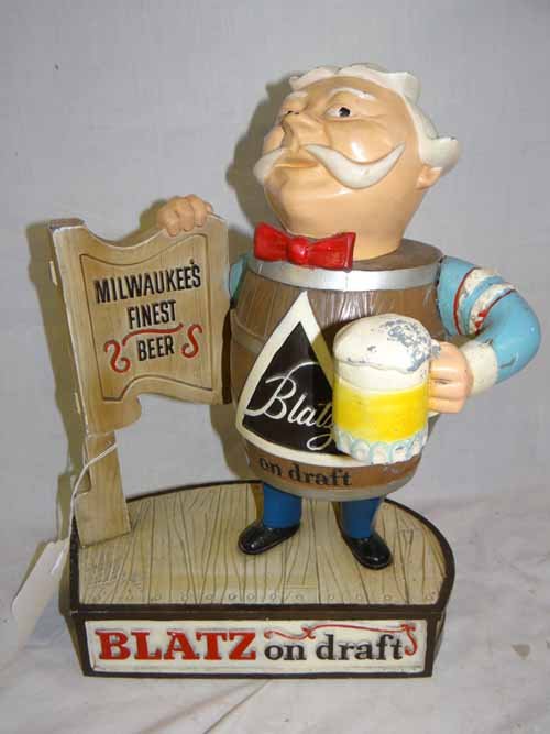 Die Cast Blatz on Draft Barrel Man: Die Cast "Blatz on Draft" Barrel Man - 12"L x 16"H x 6" D