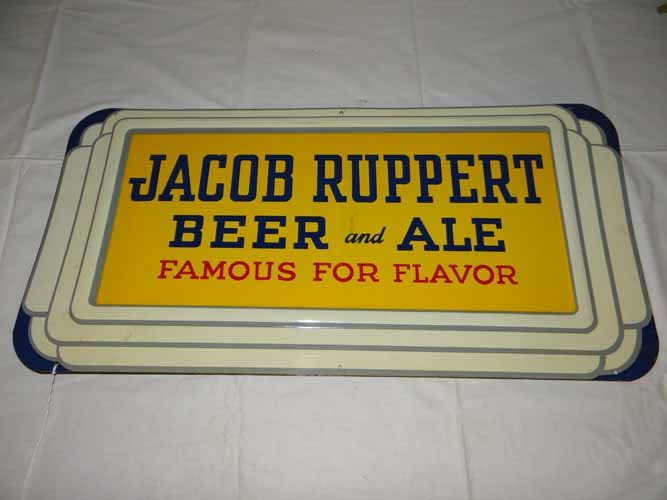 Jacob Ruppert Beer & Ale Sign: Tin Sign 23 1/2" L x 12" H