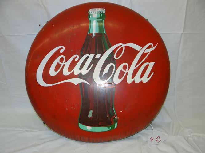 Coca Cola Button: Coca Cola Button AM 38 with Bottle Design - 24" Diameter