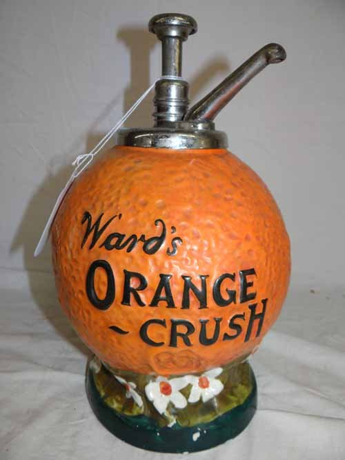 Ward's Orange Crush Syrup Dispenser: Ward's Orange Crush Syrup Dispenser - orange in color - 9" diameter
