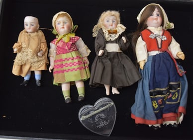 (4) BISQUE DOLLS