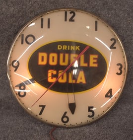 DRINK DOUBLE COLA DOUBLE BUBBLE LIGHT UP CLOCK
