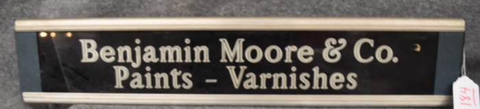 BENJAMIN MOORE PAINTS & VARNISHES METAL AND GLASS SIGN
