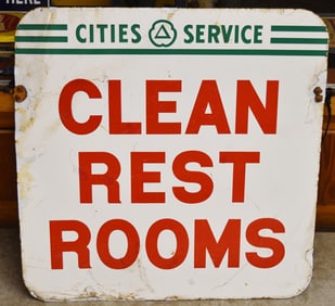 CITIES SERVICE CLEAN RESTROOM SIGN